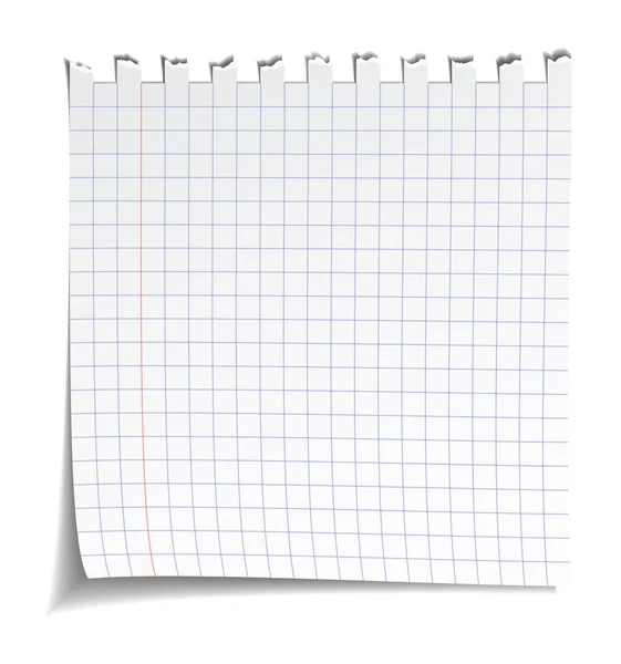 Beyaz kare not kağıdı, üzerinde beyaz izole — Stok fotoğraf