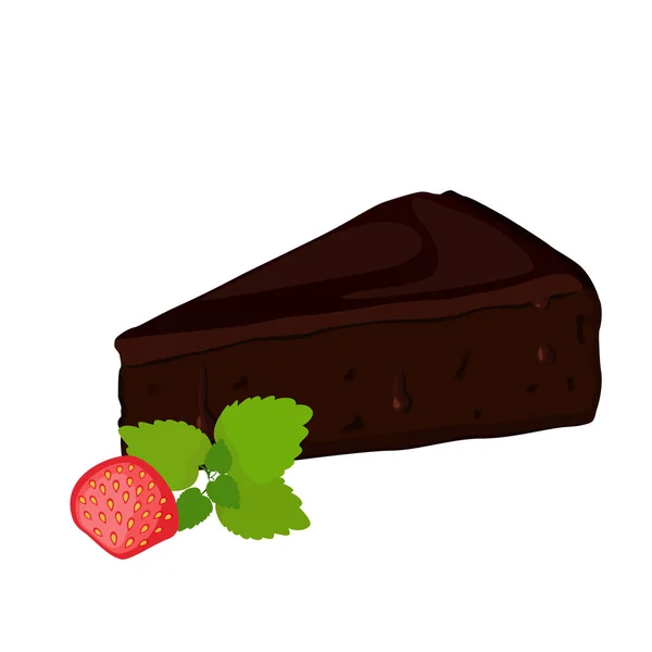 Çikolatalı kek vektör çizim. — Stok Vektör