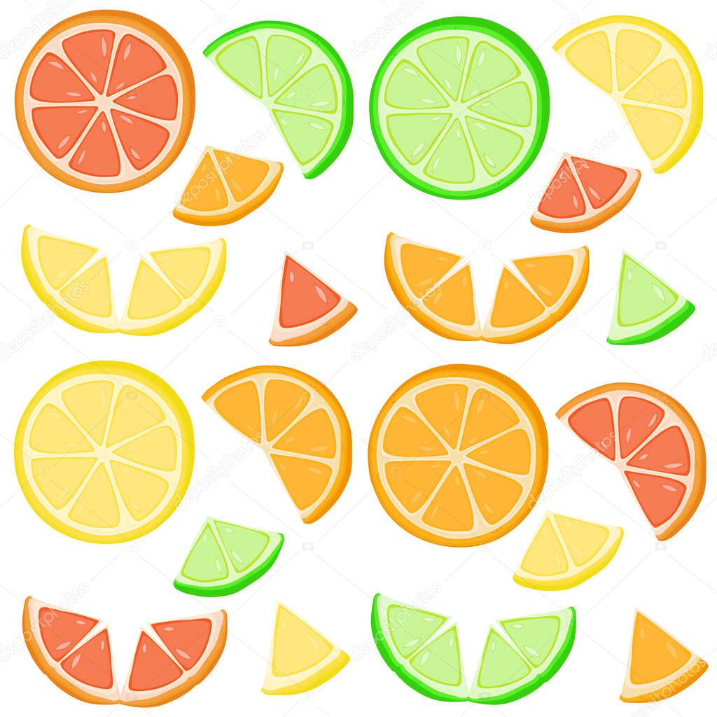 Orange, lime, lemon and grapefruit slices.