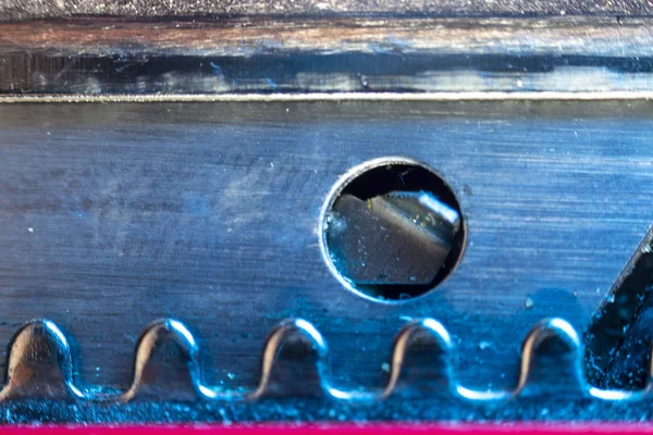 Macro image of the locking of a carpet knife — 스톡 사진