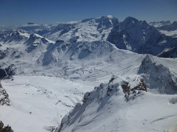 Panorama Alpino Delle Montagne Dolomitiche — Foto Stock