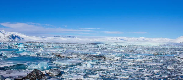 Petits Icebergs Floes Glace Dans Mer Près Iceland — Photo