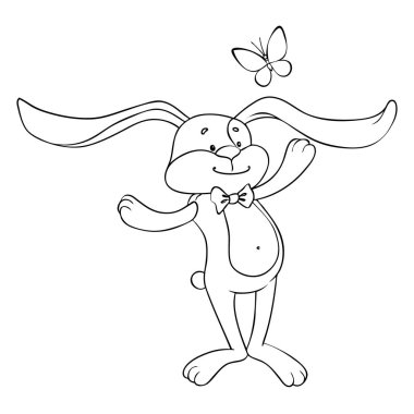 Tavşan bir kelebek yakalar