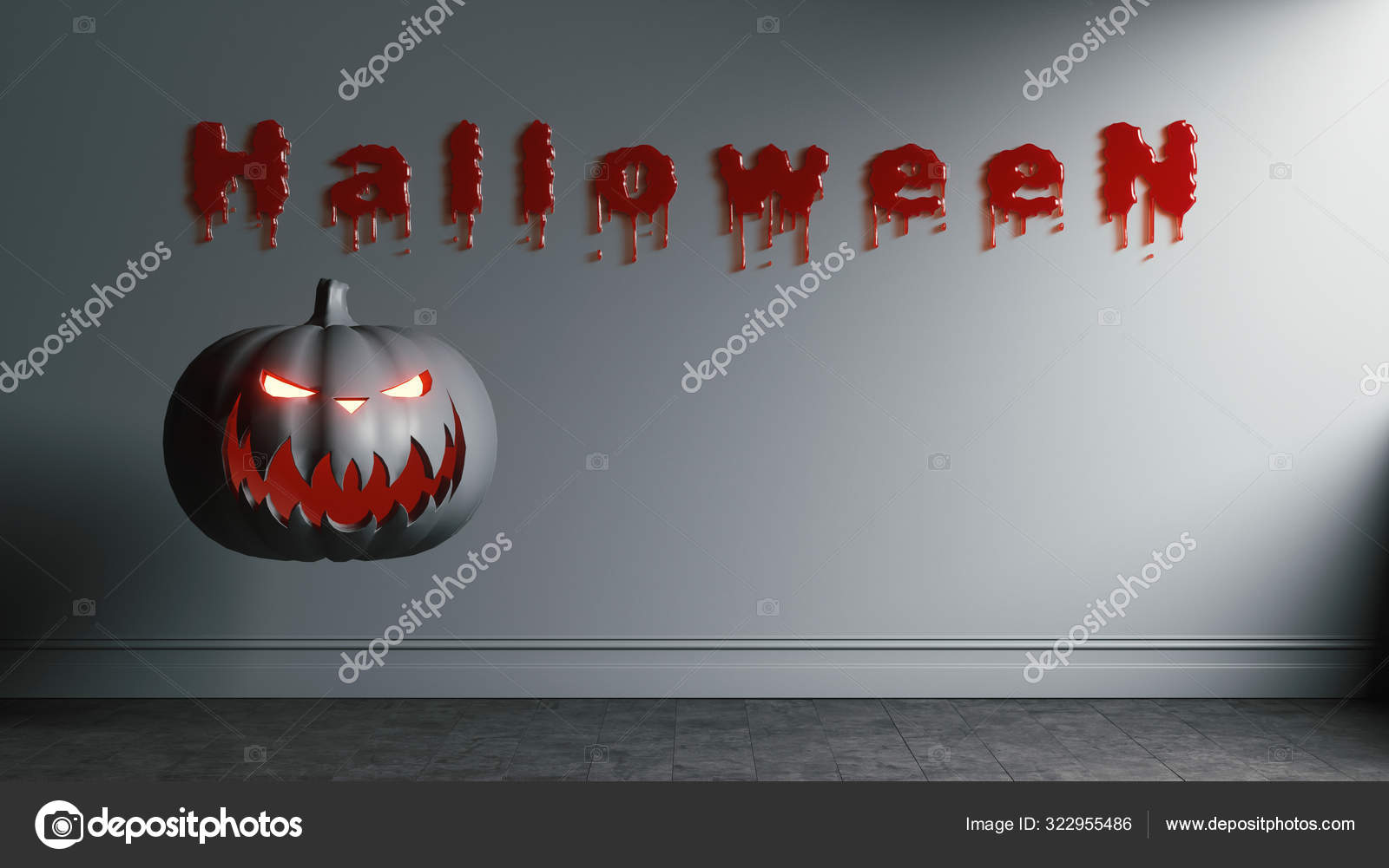 Conjunto De Abóboras De Halloween Renderização 3d Jack O Lantern