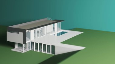 Ev modelinin gerçekçi üç boyutlu tasarımı mimari tasarımı