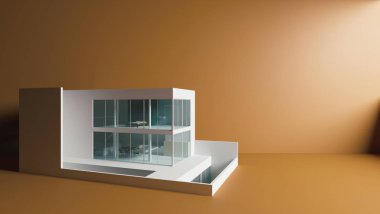 Ev modeli tasarımının gerçekçi 3D çizimi