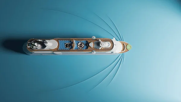 Realistisk Illustrasjon Cruiseskipsmodell Ren Bakgrunn – stockfoto