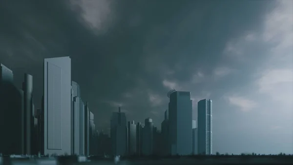 Реалистичная Трехмерная Иллюстрация Серая Модель Современного Города — стоковое фото
