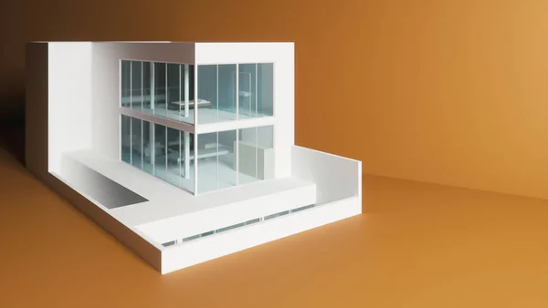 Realistic 3d illustration of house model design
