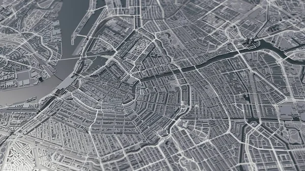 Mappa Digitale Astratta Della Città Amsterdam Paesi Bassi Europa — Foto Stock