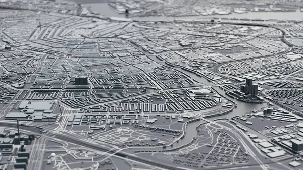 Digitaler Abstrakter Stadtplan Von Amsterdam Niederlande Europa — Stockfoto