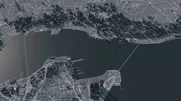 Digitaler Abstrakter Stadtplan Von Hongkong China Asien — Stockfoto