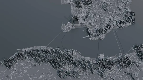 Digitální Abstraktní Mapa Hong Kongu Číny Asie — Stock fotografie