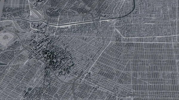 洛杉矶 加利福尼亚 Usa的数字抽象3D城市地图 — 图库照片