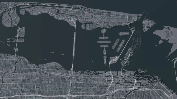 Digital Abstrakcyjna Mapa Miasta Miami Floryda Usa — Zdjęcie stockowe