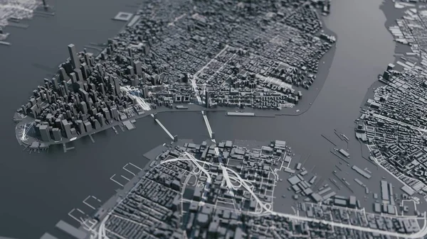 Digital Abstract Mapa Cidade Nova Iorque Nova Iorque Eua — Fotografia de Stock