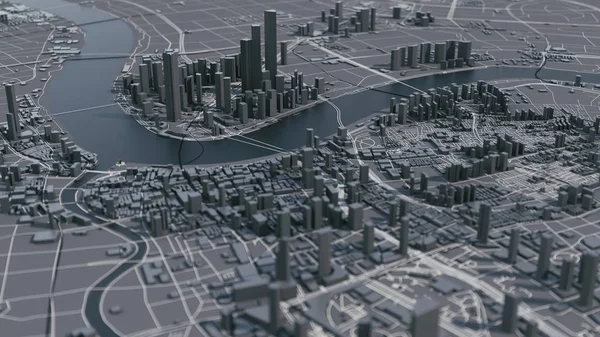 Digital Abstract Mapa Cidade Shanghai China Ásia — Fotografia de Stock