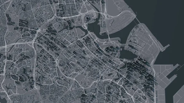 新加坡 东南亚数字抽象3D城市地图 — 图库照片