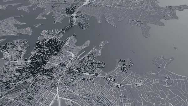 Digital Abstract City Map Sydney Australia — Stock Photo, Image