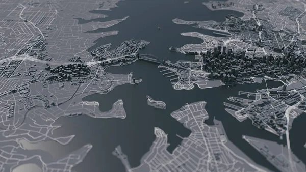 Digital Abstract Mapa Cidade Sydney Austrália — Fotografia de Stock