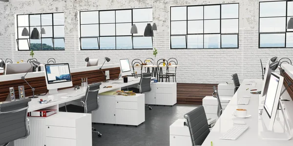 Moderna Sala Business Office Interior Design Rendering — Foto Stock