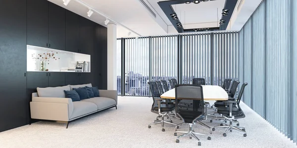 Spazio Ufficio Interior Design Realistico Rendering — Foto Stock