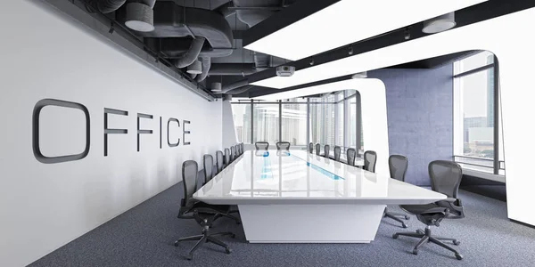 Kontorarbeidsplass Innvendig Design Realistisk Gjengivelse – stockfoto