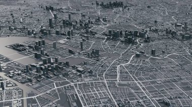 Tokyo 3D haritası. 3d illüstrasyon
