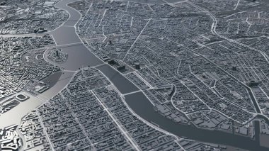 St. Petersburg 3D haritası. 3d illüstrasyon