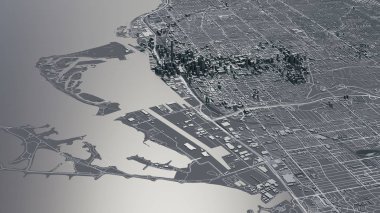 Toronto 3D haritası. 3d illüstrasyon