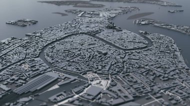 Venedik 3D haritası. 3d illüstrasyon