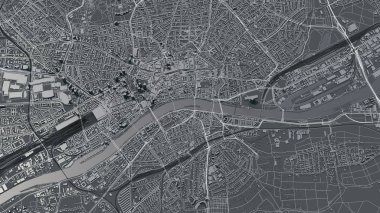 Frankfurt ana 3D haritası. 3d illüstrasyon