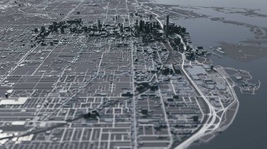 Toronto 3D haritası. 3d illüstrasyon