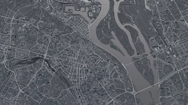 Kiev 3d haritası. 3d illüstrasyon