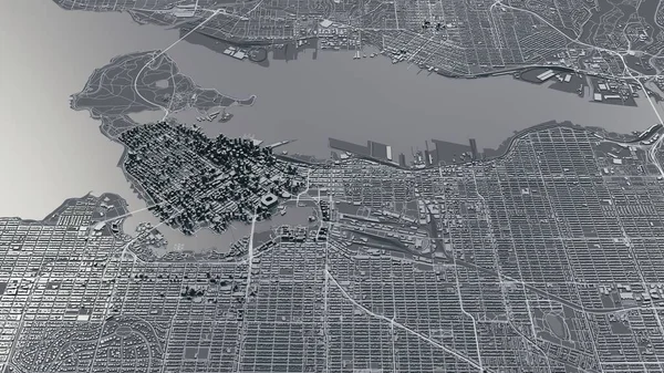 Vancouver Karte Illustration — Stockfoto