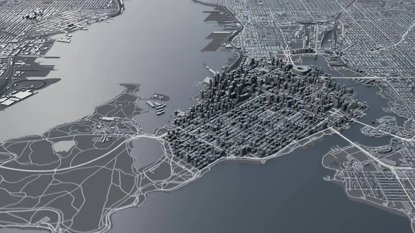 Vancouver 3D haritası. 3d illüstrasyon