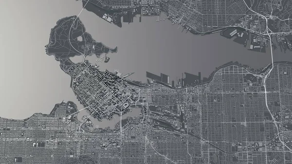 Vancouver Mapa Ilustração — Fotografia de Stock