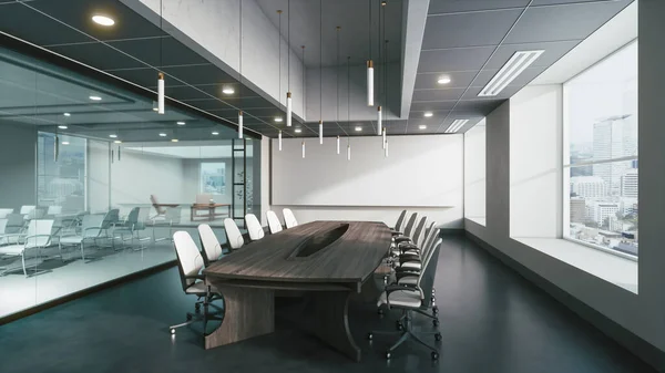 Meeting Room Glass Wall Illustration – stockfoto