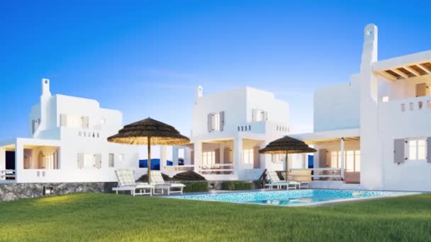 Arabian Hotel Private Villa Traditional Oriental Architecture Realistic Render Royalty Free Stock Video