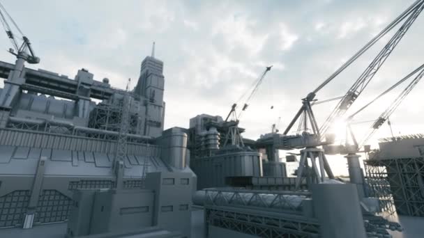 Fábrica Industrial Render Industrial — Vídeo de stock