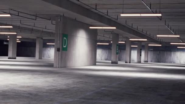 Aparcamiento Subterráneo Parking Subterráneo Interior — Vídeo de stock