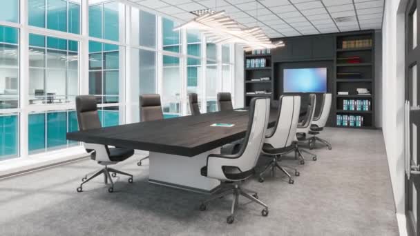 Meeting Room Interior Design Realistic Rendering — Stock Video