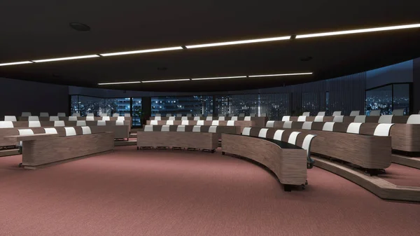 Council meeting room interior. 3d illustration