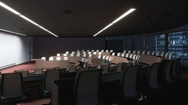 Council Meeting Room Interior Illustration – stockfoto
