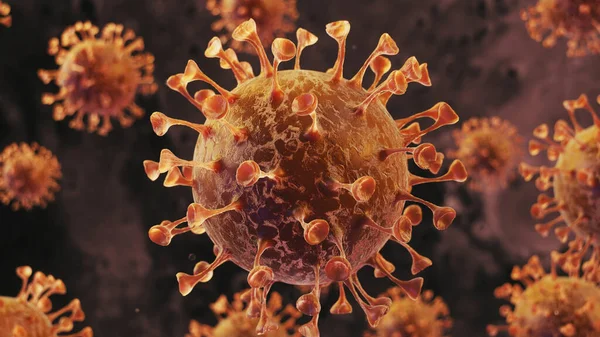 Рендеринг Иллюстрации Коронавируса Бактерии Фона — стоковое фото