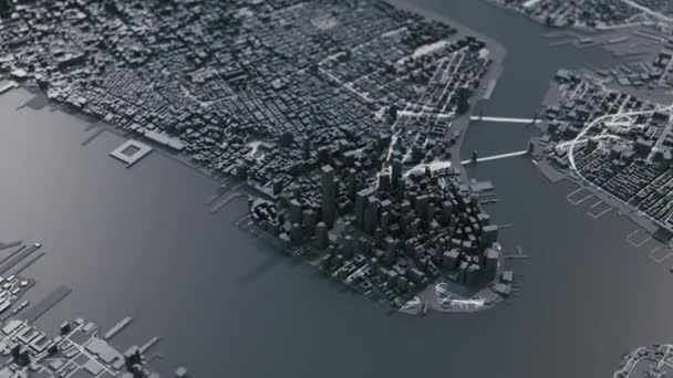 Rendered Aerial Footage Modern New York City — Stock Video