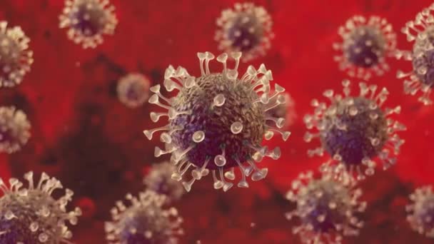 Vykreslené Záběry Koronavirových Bakterií Pro Pozadí — Stock video