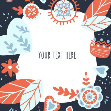 Halk sanatı çerçeve şablonu 