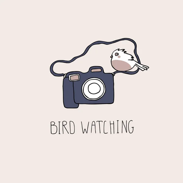 Osservazione degli uccelli. Uccelli e ornitologia concetto — Vettoriale Stock