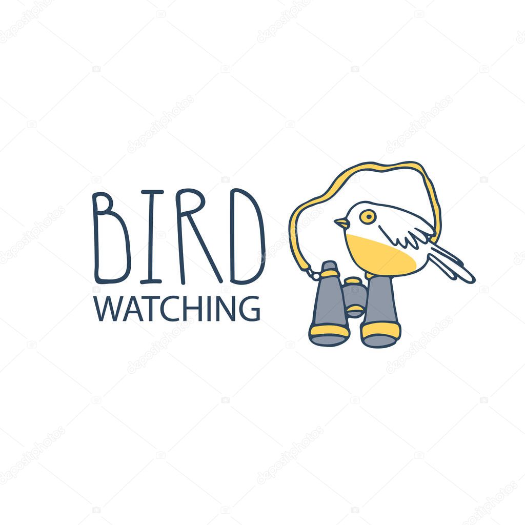 Bird watching. Birding and ornithology concept